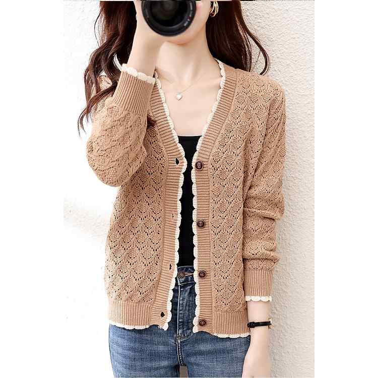 Áo khoác nữ K02 len phối ren chất lượng cao đảm bảo sự thoải mái tối đa