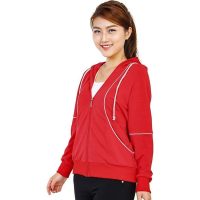 Áo khoác nữ Phúc An 4030 đỏ viền trắng sự kết hợp hoàn hảo giữa cổ điển và hiện đại