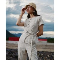 Áo Linen Rút Chỉ Lanh TOP220 Hity Đỉnh Cao Thời Trang Thiết Kế Từ Sợi Lanh