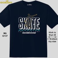 Áo phông GOKING G137 in SKATE BOARDING free your jump công nghệ in cao cấp unisex