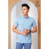 Áo polo nam Aligro ALGPLO81 xanh nhạt chất cotton thoáng khí không xù bền màu