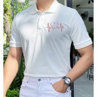 Áo polo nam in nhịp đập trái tim form slim fit tôn lên đường nét khỏe khoắn của cơ thể