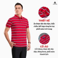 Áo Polo nam ngắn tay kẻ ngang đỏ navy trắng ALGPLO96 giải pháp thời trang hoàn hảo cho nam giới