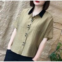 Áo sơ mi nữ SMT04 tay ngắn thiết kế Hàn Quốc thanh lịch vải mềm mát chính hãng NeSa Shop