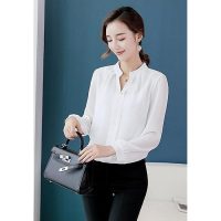 Áo Sơ Mi Nữ SSL1222 Tay Dài Cổ Kiểu Nút Ngọc Chất Lượng Xuất Khẩu Giá Tốt