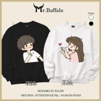 Áo Sweater đôi Mr.Buffalo T36 đen bắn tim lựa chọn hoàn hảo cho mùa đông