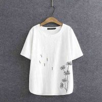 Áo thêu nữ thiết kế độc quyền form rộng linh hoạt phù hợp cho người có cân nặng 75kg