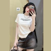 Áo thun Baby Tee Borip Cotton in chữ phong cách trẻ trung cho người từ 35kg đến 70kg