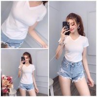 Áo thun cổ tim body chất liệu thun lạnh cao cấp hàng đủ size S M L chính hãng