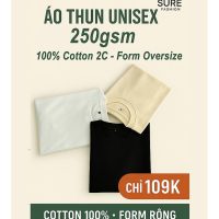 Áo Thun Cotton 100% 2 Chiều 250gsm Form Rộng Oversize Unisex Cao Cấp Giá Tốt