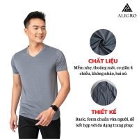 Áo thun nam ALIGRO cổ tim thun lạnh giải nhiệt tức thì cho mọi hoạt động thể chất