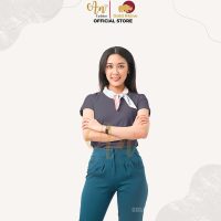 Áo thun nữ cổ tròn Gold Rhino màu than chì 100% cotton tinh khiết bảo vệ sức khỏe da