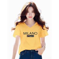 Áo thun nữ MXM cổ tim in chữ thiết kế trẻ trung phù hợp mọi lứa tuổi ANU131