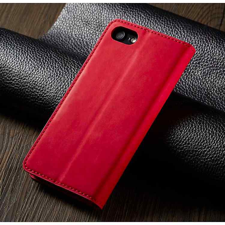 Bao da bò non Greencase dạng ví sang trọng bảo vệ điện thoại iPhone 7 8 Plus toàn diện nhất