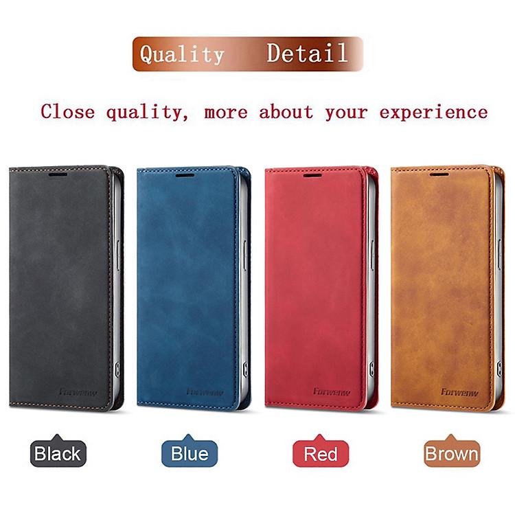 Bao da iPhone 16 Pro Max Forwenw nhập khẩu kiểu dáng ví tối giản tinh tế