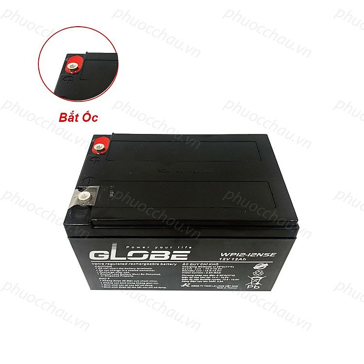 Bình Ắc Quy Khô Globe WP12-12 12V 12AH Tuổi Thọ Cao Đáp Ứng Mọi Nhu Cầu Tích Trữ Điện