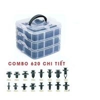 Bộ đinh tán và nở vít nhựa 620 món đa năng thiết kế chuẩn xác cho xe ô tô