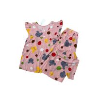 Bộ lanh mặc nhà nữ chất liệu tole cao cấp áo tay cánh tiên quần lửng ảnh thật TL40