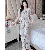 Bộ mặc nhà nữ kate áo ngắn tay quần dài thiết kế đơn giản sang trọng