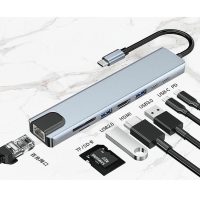 Bộ Mở Rộng Kết Nối Type C 8 Trong 1 Đọc Thẻ SD TF Cho MacBook Notebook