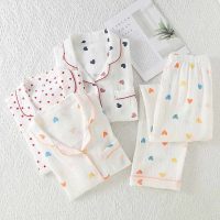 Bộ Pijama Xô Muslin Áo Cộc Quần Dài Chất Liệu Thân Thiện Môi Trường Và Thoáng Mát