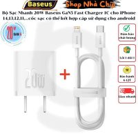 Bộ Sạc Nhanh Baseus GaN5 20W Phụ Kiện Chính Hãng Cho iPhone Samsung Hỗ Trợ PD QC