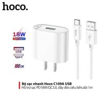 Bộ sạc nhanh Hoco 18W hỗ trợ QC3.0 sạc 50 phần trăm pin trong 30 phút chính hãng