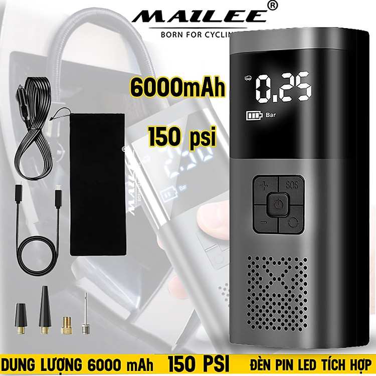 Bơm điện cầm tay đa năng VC-027 pin sạc 6000 mAh giải pháp bơm lốp dự phòng cho ô tô