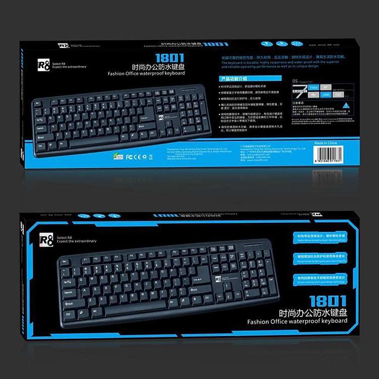Cải thiện tốc độ làm việc mỗi ngày nhờ bàn phím máy tính R8 1801 chính hãng chuẩn quốc tế