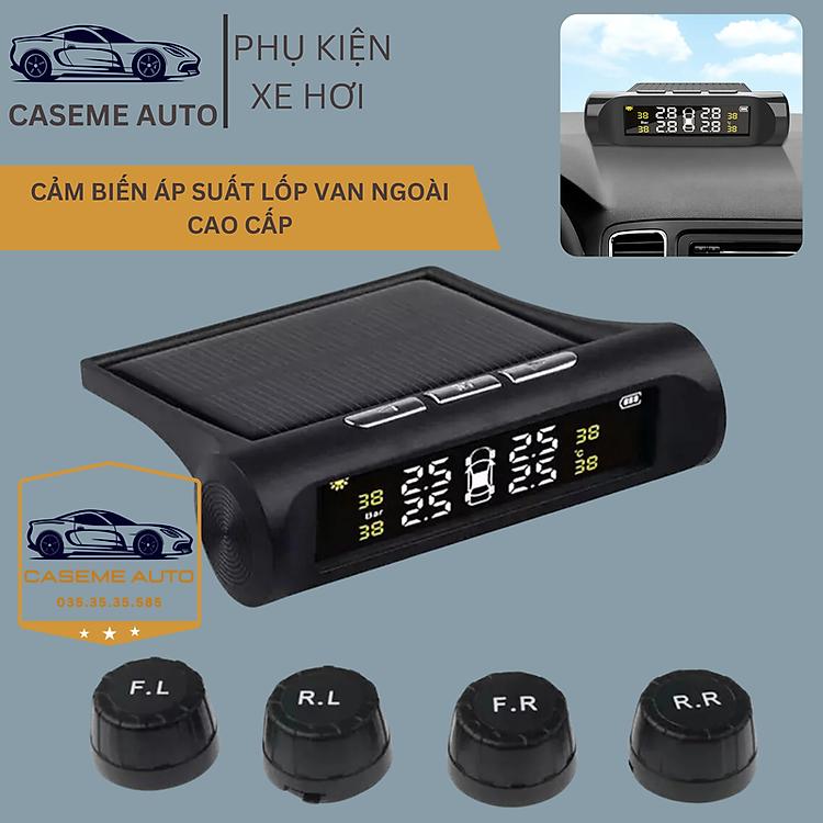 Cảm Biến Áp Suất Lốp TPMS Năng Lượng Mặt Trời Màn Hình LCD Van Ngoài Tiếng Việt