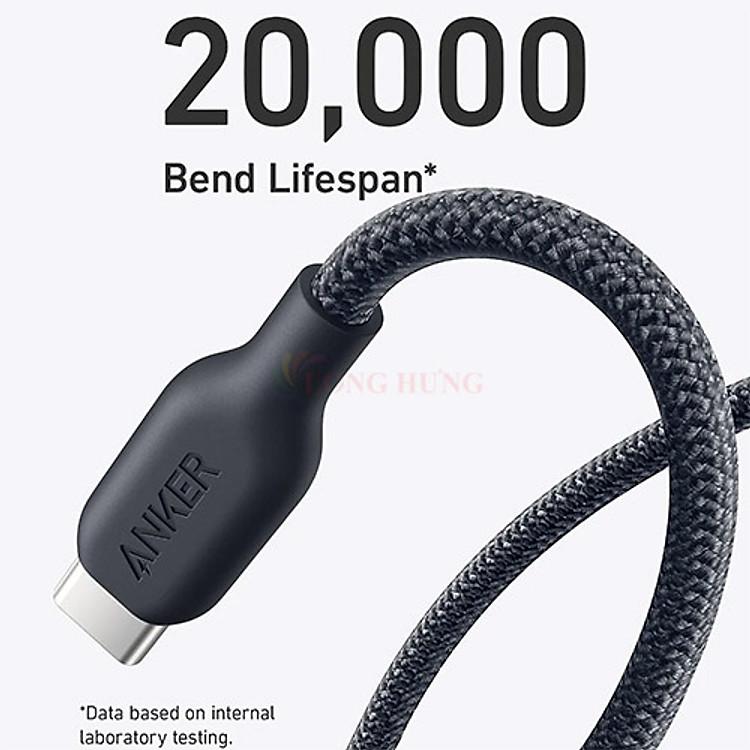 Cáp Anker 543 USB-C to USB-C 240W phiên bản nâng cấp mạnh mẽ vượt trội bền bỉ
