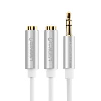 Cáp chuyển đổi âm thanh 3.5mm 1 ra 2 cổng đầu nhôm dài 20cm hàng chính hãng