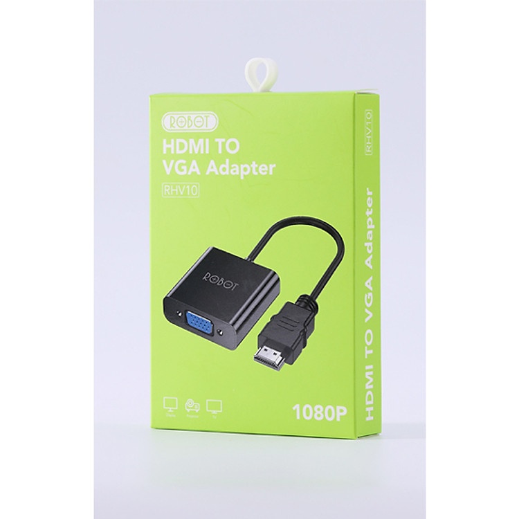 Cáp chuyển đổi tín hiệu ROBOT RHV10 từ HDMI sang VGA hỗ trợ Full HD
