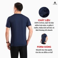 Cập nhật tủ đồ với áo phông cộc tay ALGAPC074 màu navy họa tiết ô chấm thời thượng
