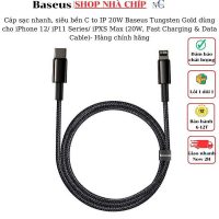 Cáp sạc Baseus Tungsten Gold 20W Type C to Lightning hỗ trợ sạc nhanh iPhone 12 Series chính hãng