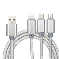 Cáp sạc nhanh 3 đầu đa năng thiết kế tinh tế chính hãng dành cho Samsung và Apple