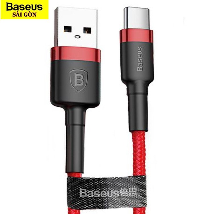 Cáp sạc nhanh Baseus Cafule 3A USB to Type C kết nối linh hoạt truyền dữ liệu