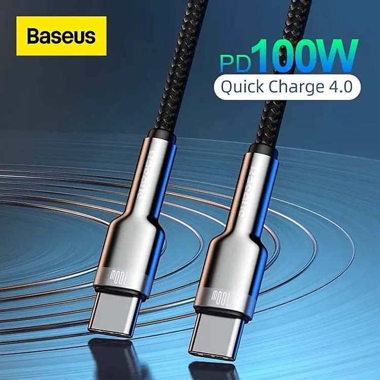 Cáp sạc nhanh công suất 100W Baseus Cafule Metal Series màu tím nhập khẩu giá tốt