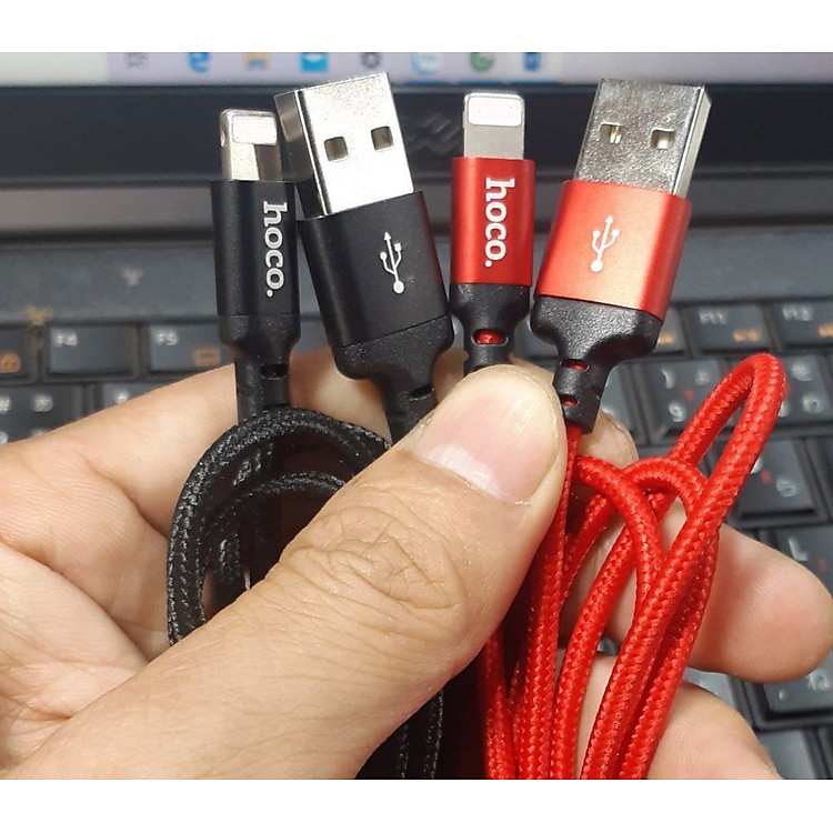 Cáp sạc nhanh iPhone Hoco X14 chính hãng chống rối tuyệt đối với lớp vỏ dù bền bỉ