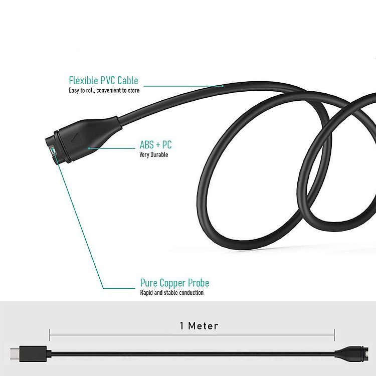 Cáp sạc USB C nhập khẩu cho Garmin Instinct Vivoactive Venu mang lại hiệu suất sạc ổn định lâu dài