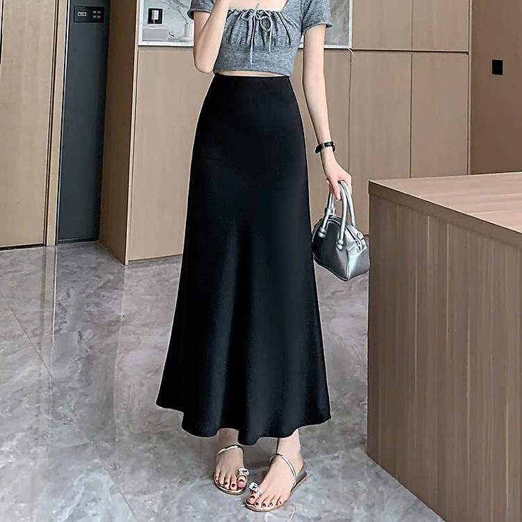 Chân váy lụa dài đuôi cá cạp trễ cao cấp món đồ không thể thiếu trong tủ đồ