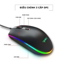 Chuột máy tính màu đen thiết kế tinh tế đèn LED RGB hàng nhập khẩu mới