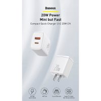 Cốc sạc Baseus 20W chính hãng hai cổng USB Type C công nghệ sạc nhanh trong thiết kế nhỏ gọn