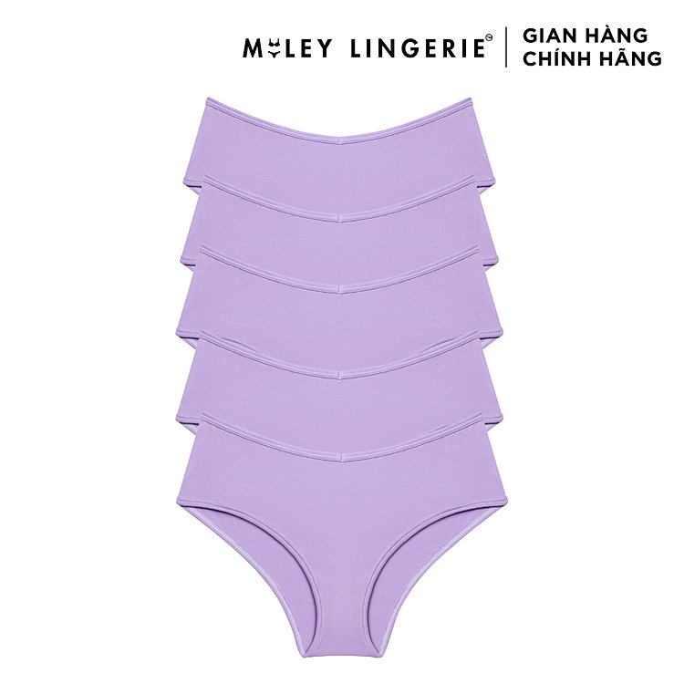 Combo 5 quần lót nữ cotton thiên nhiên Being Me Miley Lingerie màu tím bảo vệ sức khỏe phụ nữ Việt