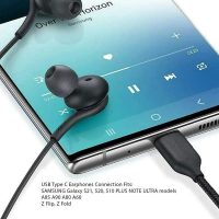 Combo tai nghe Type C cho Samsung S23 S22 S21 kèm miếng lót chuột di chuyển chính xác