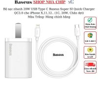 Củ sạc nhanh Baseus Super SI 20W USB Type C chân dẹt nhỏ gọn thuận tiện mang đi du lịch