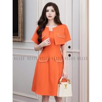 Đầm cam ngắn tay NGADO chính hãng giúp nàng nâng tầm phong cách cá nhân trong mọi tình huống giao tiếp