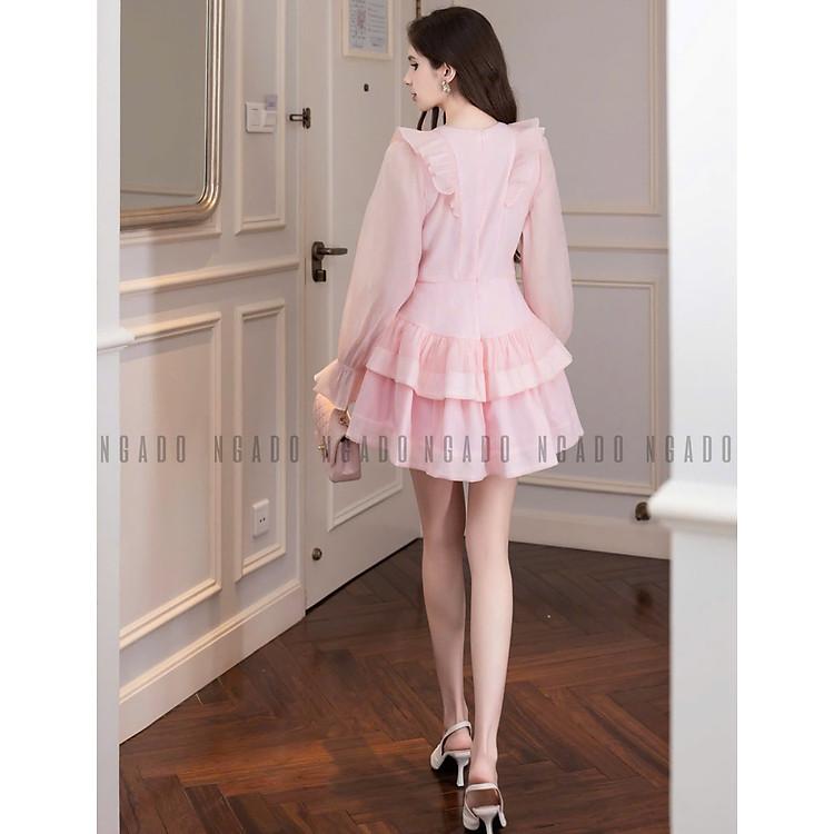 Đầm hồng tay voan NGADO lựa chọn tuyệt vời cho những chuyến du lịch và dạo chơi phố phường
