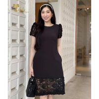 Đầm ren hoa hồng trung niên TIFALU LD306 dáng suông trẻ trung nhưng không kém phần quý phái