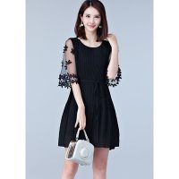 Đầm suông tay ren hoa mẫu thiết kế giới hạn mang phong cách tiểu thư ngọt ngào